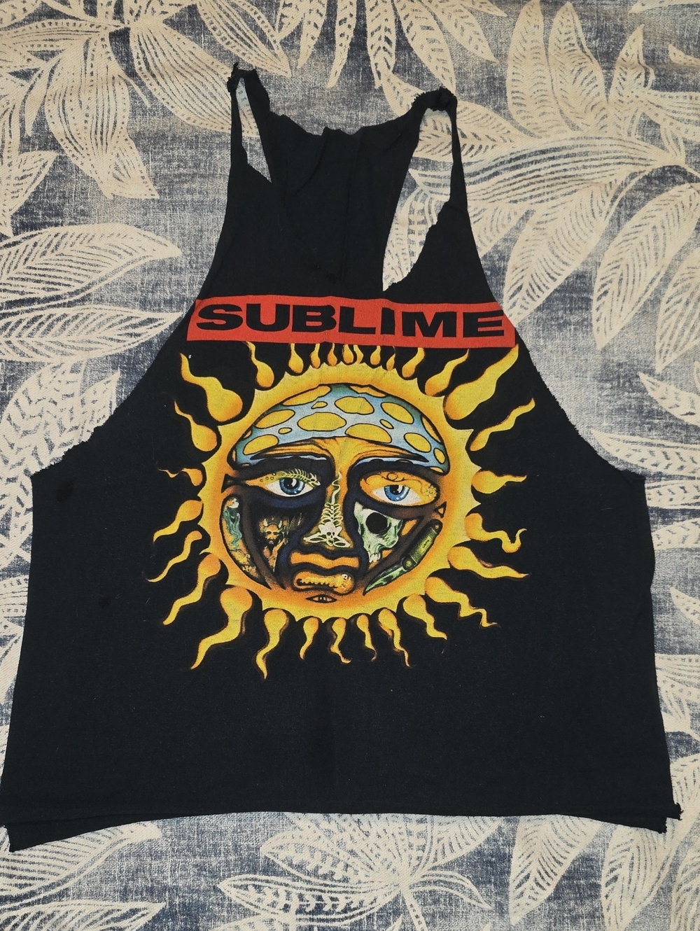 Sublime Black Graphic Cut Tank Top Band Tee